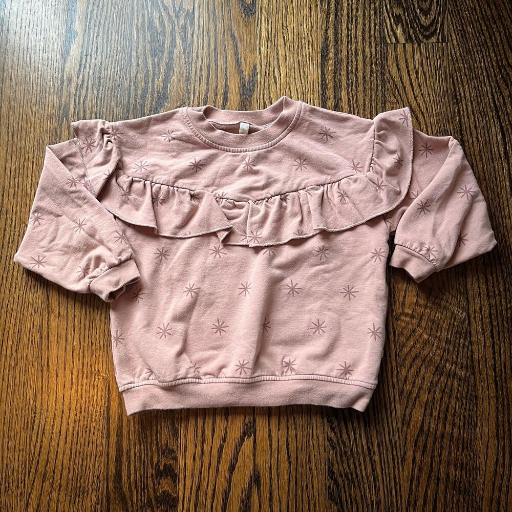 Quincy Mae Ruffle Fleece Sweatshirt Snow Stars (2-3Y)